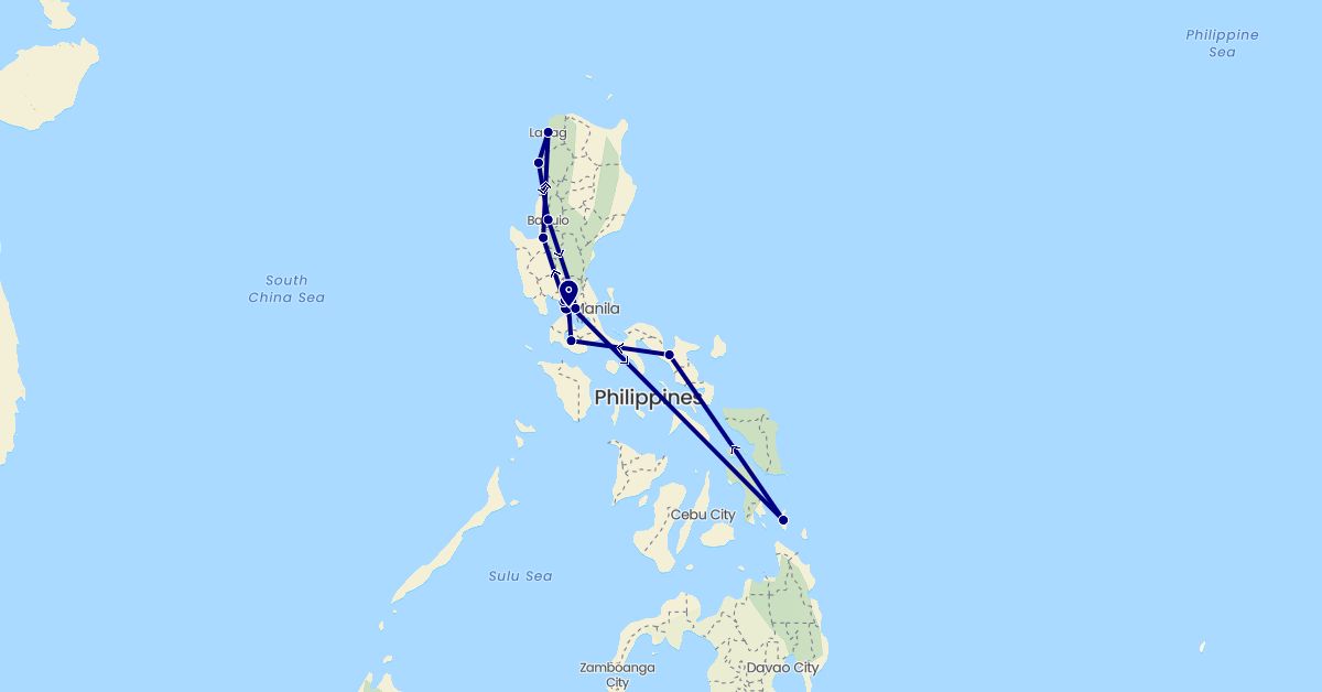 TravelMap itinerary: driving in Philippines (Asia)